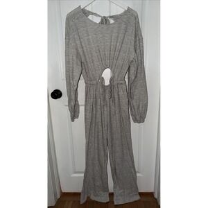 Free People Jumpsuit This Is Your Backless Ivory Combo Wide Leg Striped XS